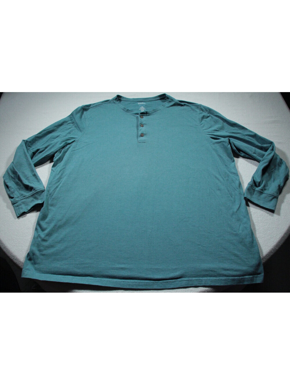 Croft & Barrow Henley Neck Extra Soft Long Sleeve Shirt Blue Shirt 3XB 3XL